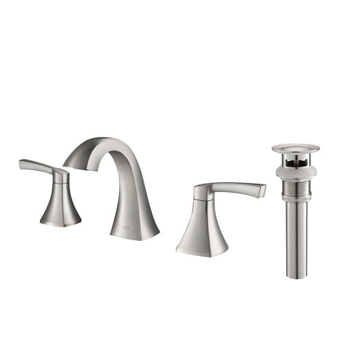 KIBI USA Pyramid Widespread 2handle Bathroom Faucet with Drain Assembly & Reviews Wayfair